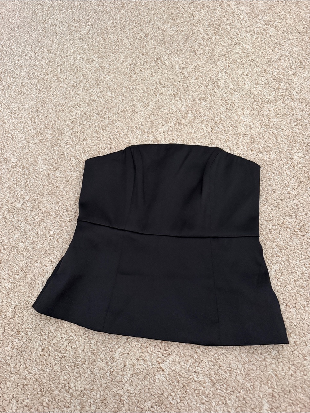 Banana Republic Black Strapless Peplum Top